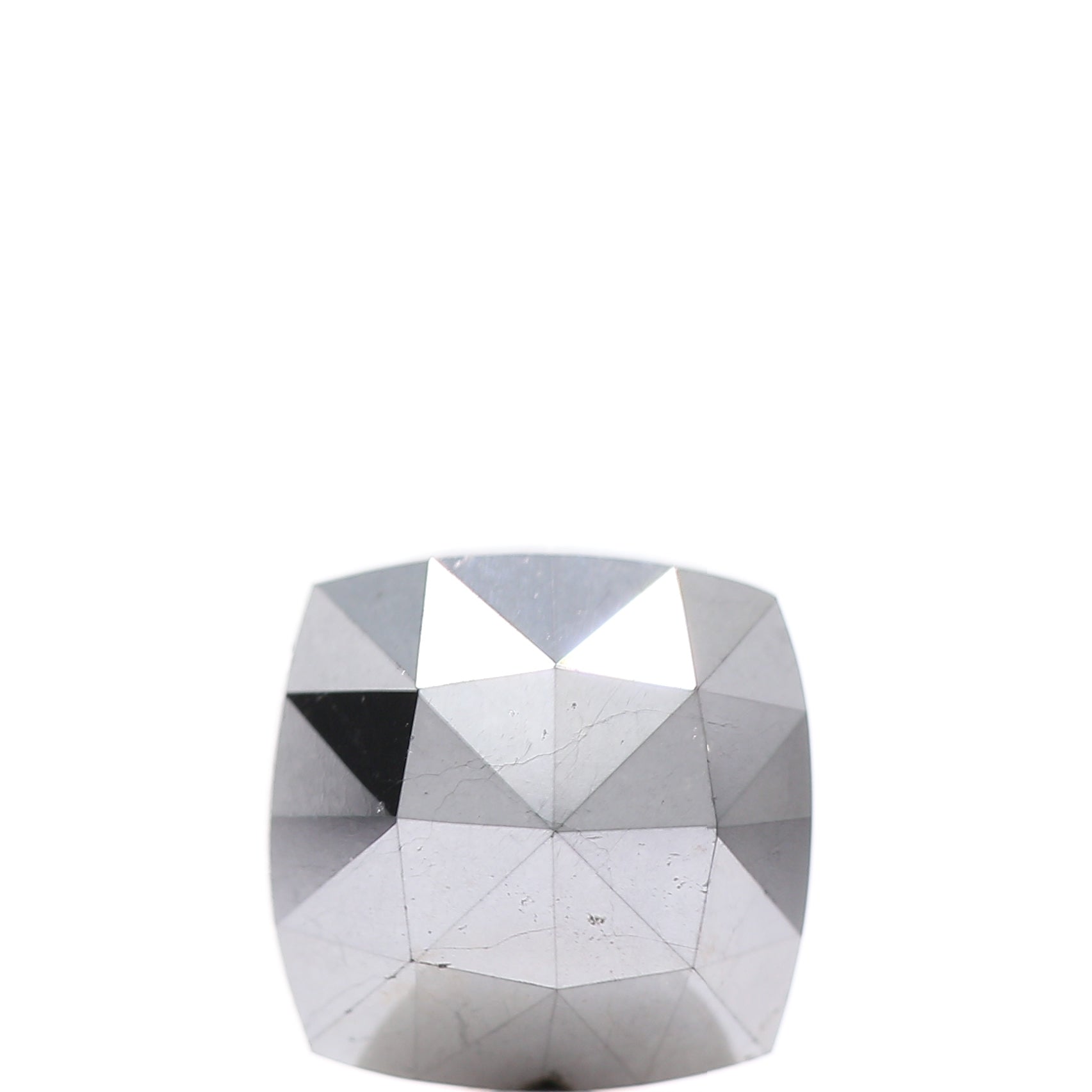 1.72 Ct Natural Black Cushion Single Cut Loose Diamond for Jewelery